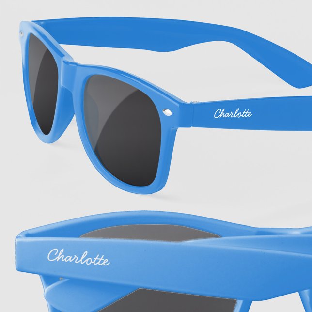 Personalised Modern Script Name Sunglasses (Personalize custom name modern script typography sunglasses)