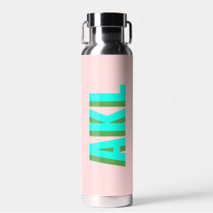 Personalised Modern Shadow Monogram Initials Water Bottle