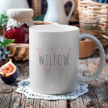 Personalised Modern Simple PinkMonogram Coffee Mug<br><div class="desc">This mug has a subtle monogram that is light in colour with your name in a darker colour.</div>