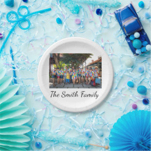 Personalised Modern Simple Reunion Photo Paper Plate