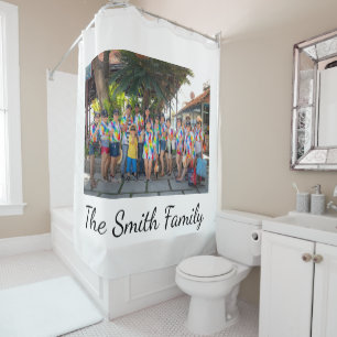 Personalised Modern Simple Reunion Photo Shower Curtain