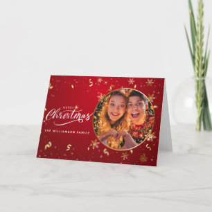 Personalised Modern Single Photo Christmas Card