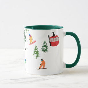 Personalised Modern Snowboarder Snowboarding Mug