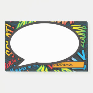 Personalised Modern Speech Bubble Fun Comic Book Post-it Notes