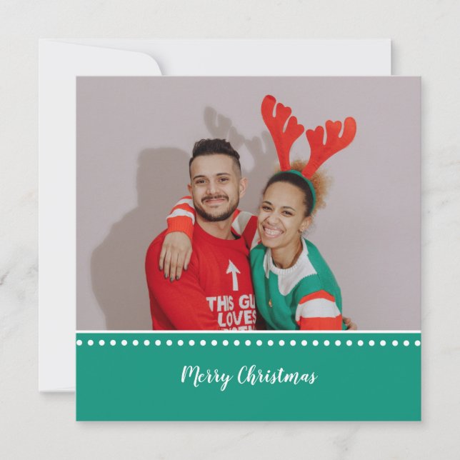 Personalised Modern Square Photo Christmas Card (Front)