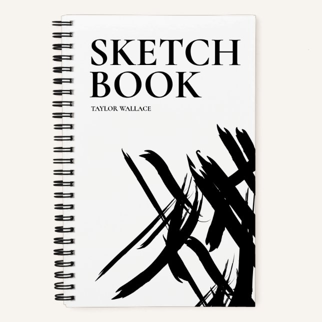 Personalised Modern strokes Sketch Book (Front)