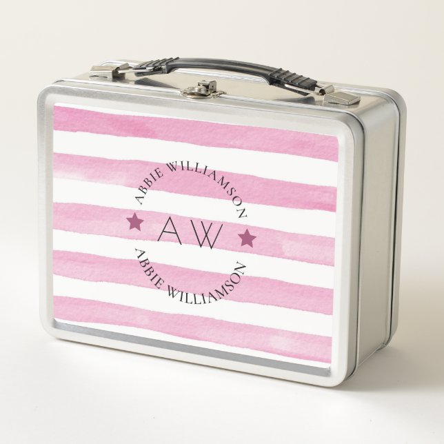 personalised modern stylish metal lunch box (Front)