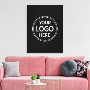 Personalised, Modern, Stylish, Monochrome, QR Code Canvas Print