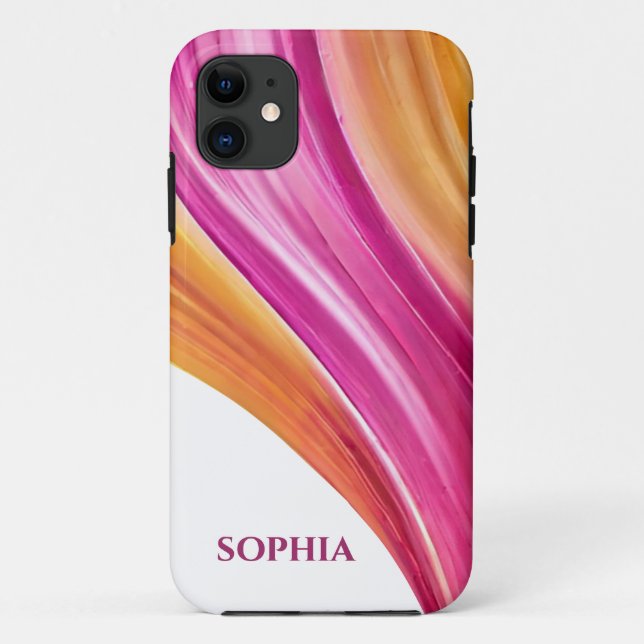 Personalised Modern-Sunset-Pink Orange and Yellow- Case-Mate iPhone Case (Back)