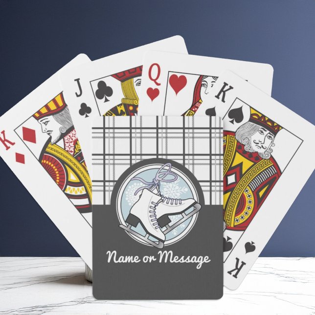 Personalised Modern Tartan Ice Skate Playing Cards (Creator Uploaded)