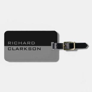 Personalised modern travel luggage tag for men