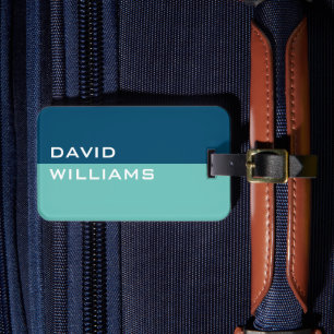 Personalised modern travel luggage tags for men