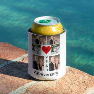 Personalised Modern trendy Anniversary   Can Cooler
