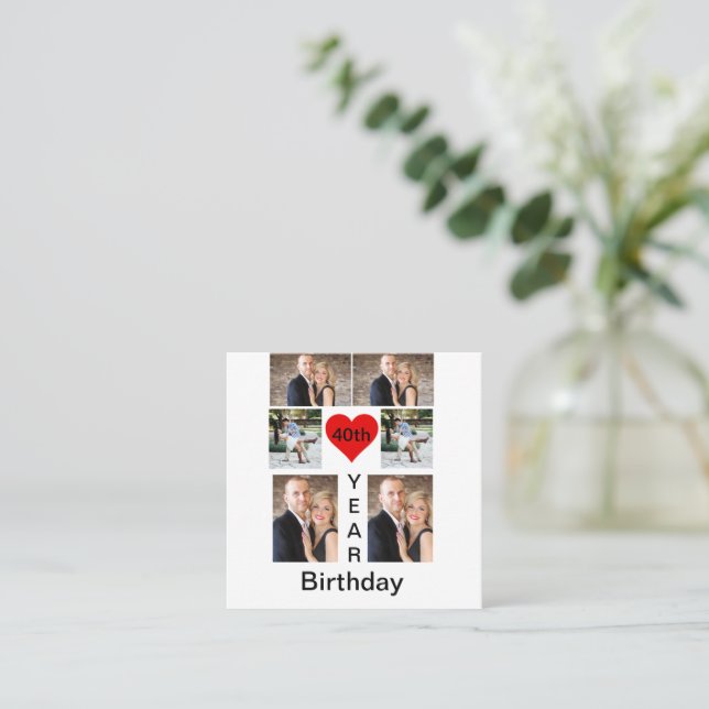 Personalised Modern trendy Birthday   Square Business Card (Standing Front)