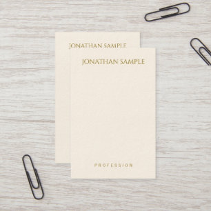 Personalised Modern Vertical Gold Text Elegant Business Card