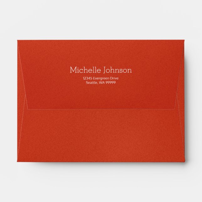 Personalised Modern Warm Red Grainy Texture Envelope (Back (Top Flap))