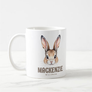 Personalised Modern Watercolor Cute Easter Bunny Coffee Mug