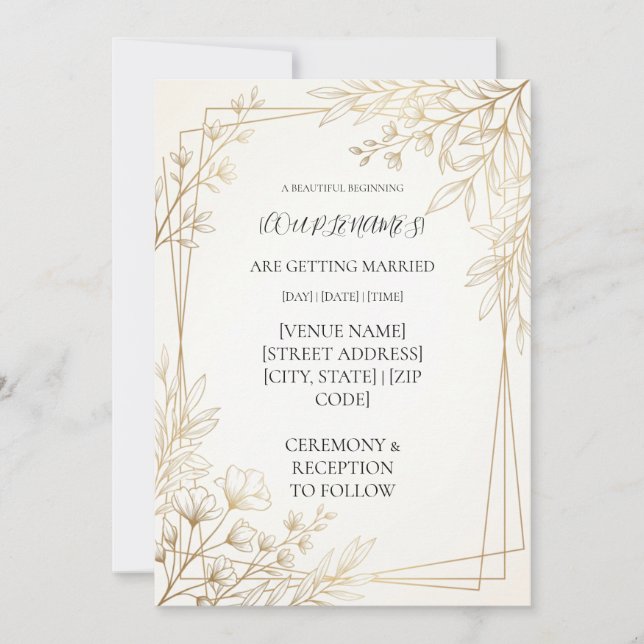 Personalised modern Wedding Invitation (Front)