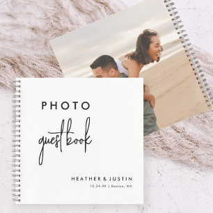 Personalised Modern Wedding Photo Guestbook Notebook
