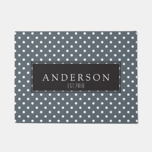 Personalised - Modern White Polka Dots Doormat