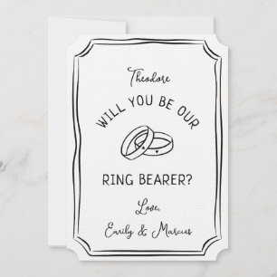 Personalised Modern Will You Be My Ring Bearer. Card