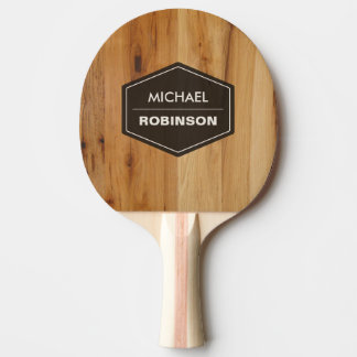 Personalised Modern Wood Grain Texture Ping Pong Paddle