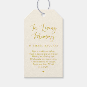 Personalised Modern Yellow Gold, Funeral Service Gift Tags