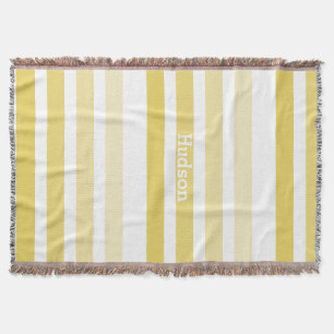 Personalised Modern Yellow Striped Pattern Throw Blanket