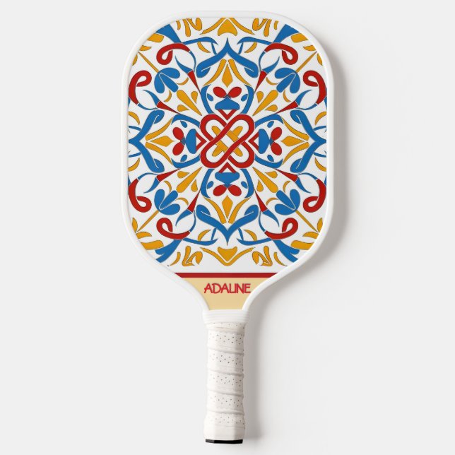 Personalised moderne mosaic pickleball paddle (Back)
