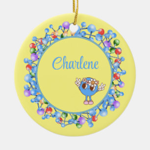 Personalised Molecules Particles Peace Atom  Ceramic Tree Decoration