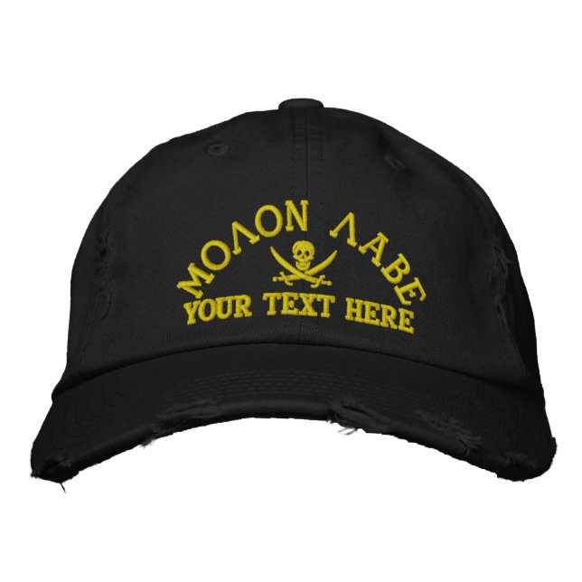 Personalised Molon Labe Embroidered Hat (Front)