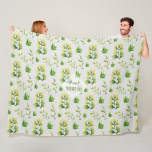 Personalised MOM Stepmom Mother-in-Law Greenery Fleece Blanket