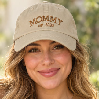 Personalised MOMMY Est. Year Embroidered Hat