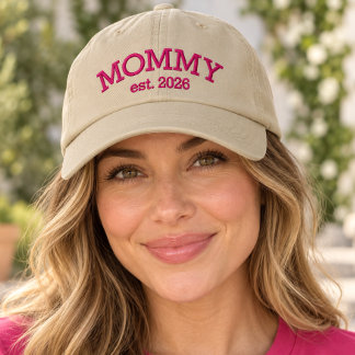 Personalised MOMMY Est. Year Embroidered Hat