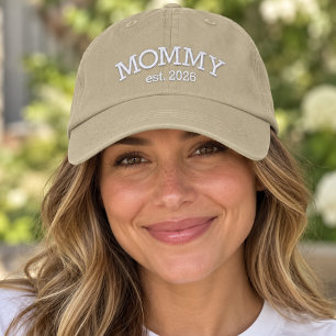 Personalised MOMMY Est. Year Embroidered Hat