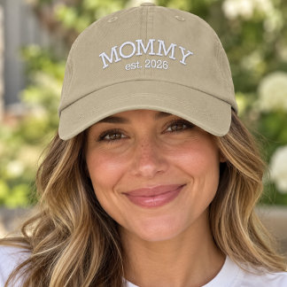 Personalised MOMMY Est. Year Embroidered Hat