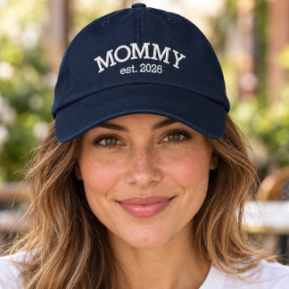 Personalised MOMMY Est. Year Embroidered Hat