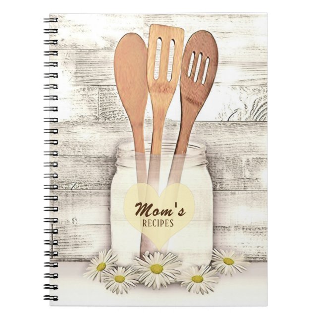Personalised Moms Recipe Cookbook Notebook (Front)