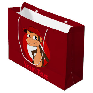 Personalised monkey cartoon large gift bag