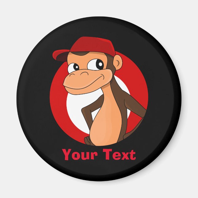 Personalised monkey cartoon magnet (Front)