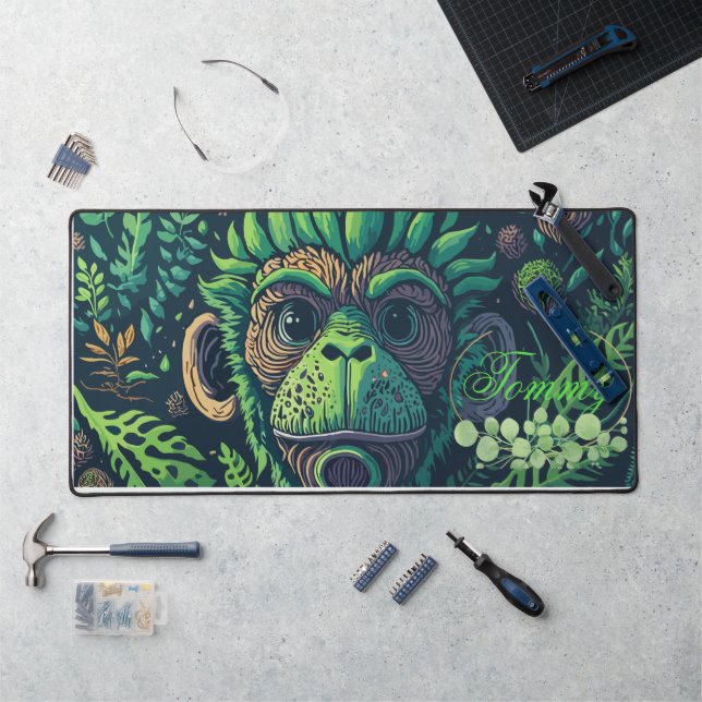 Personalised monkey Desk Mat (Workstation)