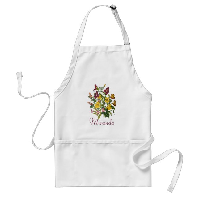 Personalised Monkey-Flowers Apron (Front)