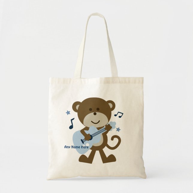 Personalised Monkey Rocker/Rockstar Tote Bag (Front)