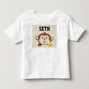 Personalised Monkey Toddler T-Shirt, White T-Shirt