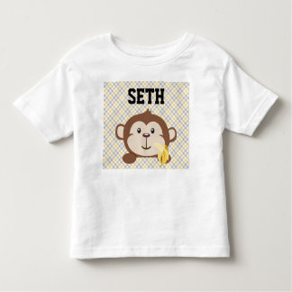 Personalised Monkey Toddler T-Shirt, White Toddler T-Shirt