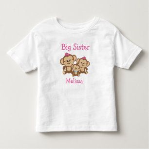 Personalised Monkeys Big Sister Toddler T-Shirt