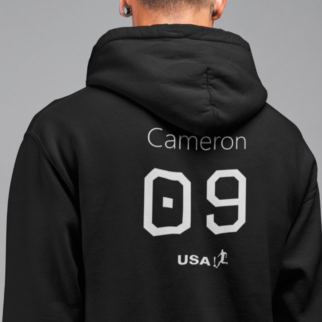 Personalised Monochromatic American Athlete Bold  Hoodie (Creator Uploaded)
