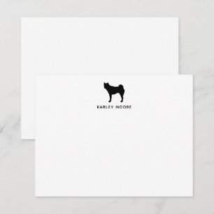 Personalised Monogram Akita Dog Black and White Card