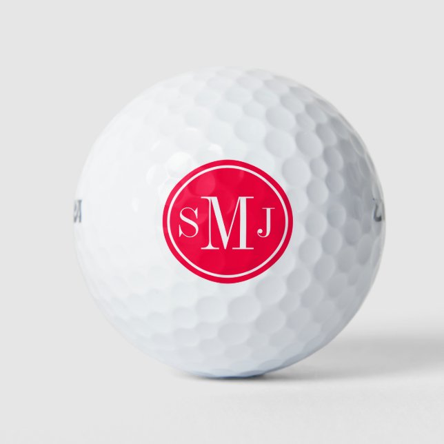 Personalised Monogram and American Rose Frame Golf Balls (Front)