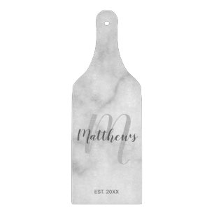 Personalised Monogram and Family Name Marble Cutting Board